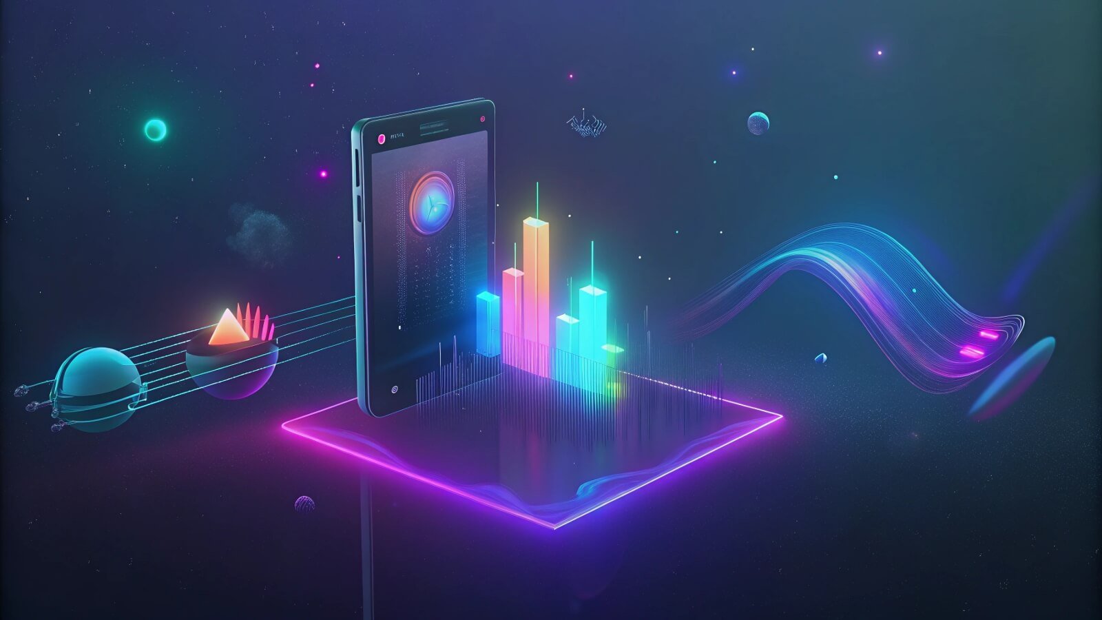 futuristic digital art showing left glowing e b 1