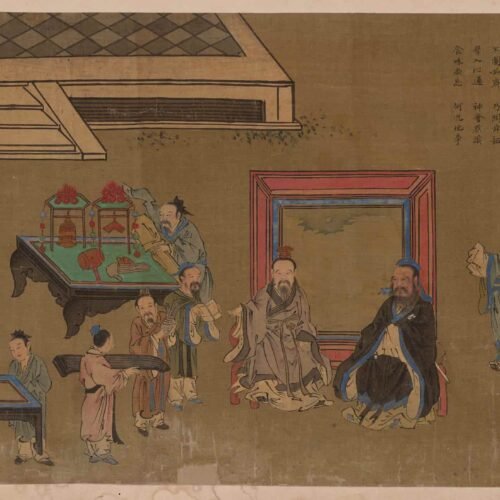 Sun Kehong’s literati lifestyle themes（Scroll）销闲清课图